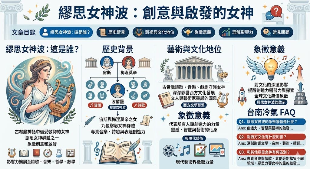 繆思女神波是古希臘神話中象徵創造力和啟發的女神，她在藝術與文學領域的地位不容忽視。作為繆思女神之一，繆思女神波專責音樂和詩歌的創作，她的形象和象徵對西方文化及其創作過程產生了深遠的影響。無論是詩人、音樂家還是藝術家，繆思女神波都成為他們尋求靈感的來源。這篇文章將深入探討繆思女神波的歷史背景與文化意義，以及她如何影響現代創作與藝術表達。