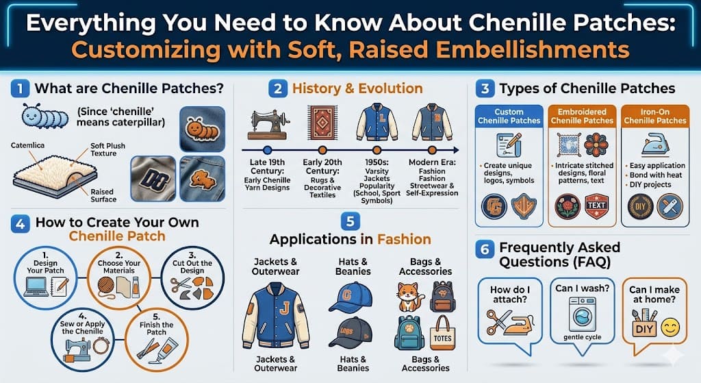 Chenille patches are a unique and popular way to add texture and personality to various items, from jackets and hats to bags and accessories. These patches are made from soft, plush fabric, known for their raised, fuzzy appearance. Whether you're looking to create custom designs for a sports team, a logo, or a personal expression, chenille patches are the perfect choice. In this article, we dive into the history, types, and uses of chenille patches, providing a step-by-step guide on how to create your own. If you're interested in elevating your fashion game with chenille patches, this guide will offer you the insight you need to get started.